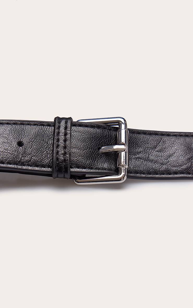 Noir Sac Bandoulière En Synthétiquecuir Avec Détails Froncés