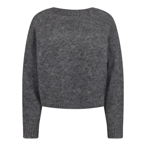 Co'Couture CozyCC Twist Back Striktrøje, Grey Melange, M