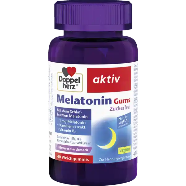 Melatonin Gums zuckerfrei Himbeergeschmack