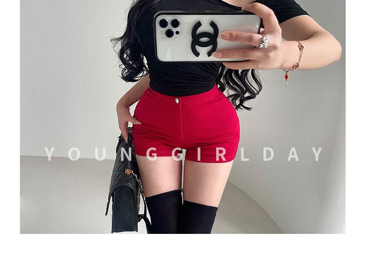 RainGirl - Shorts met hoge taille en heupvulling