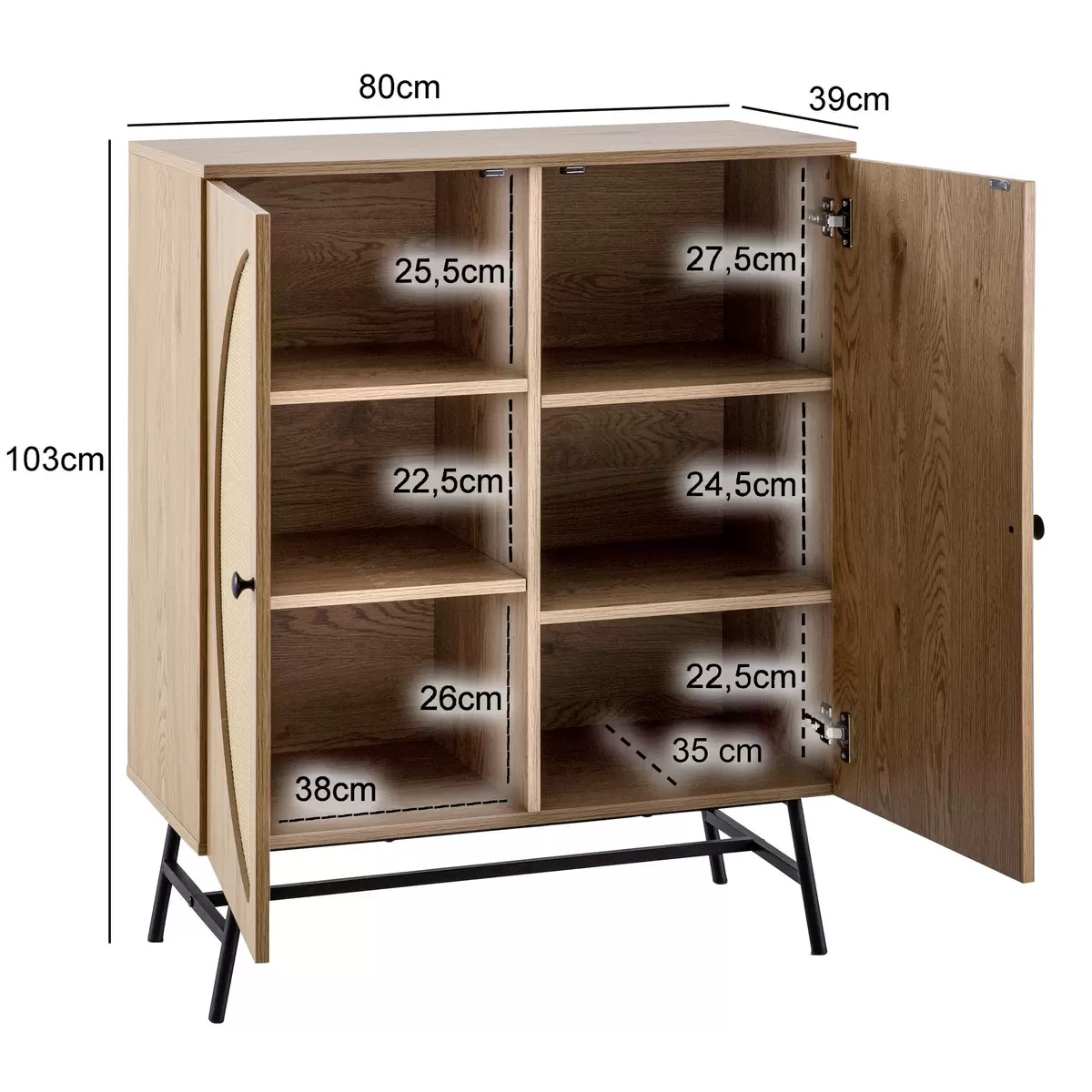 Sideboard Enri Hellbraun