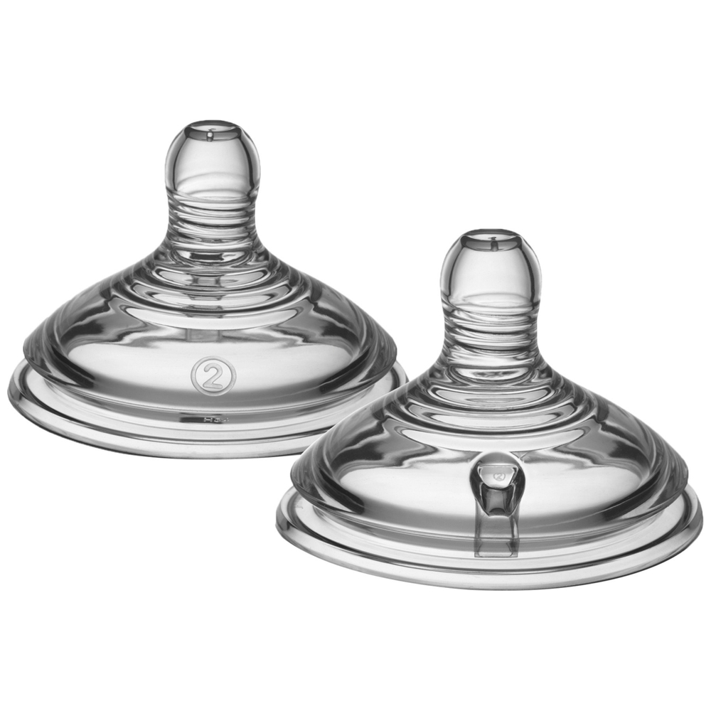 Tommee Tippee Closer to Nature Sauger für Flaschen mit mittlerem Durchfluss, 2er-Pack