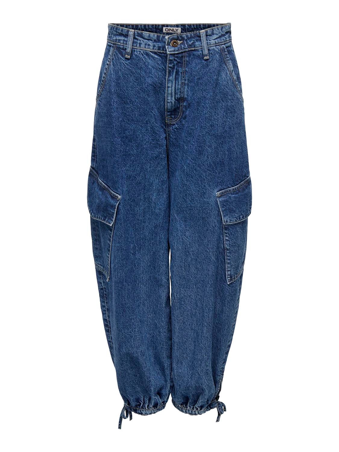 ONLPERNILLE Hohe Taille Jogger Fit Jeans Medium Blue Denim