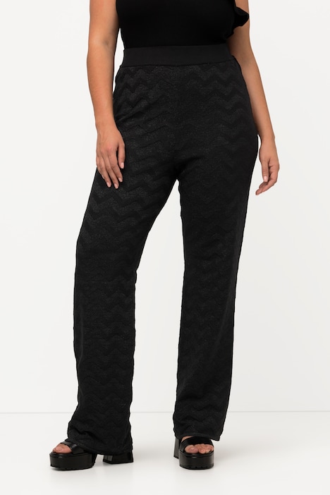 Strickhose, Metallic-Muster, ausgestelltes Bein, Elastikbund
