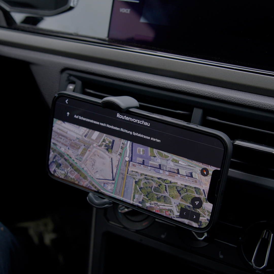 Verstellbare Auto KFZ 360° Grad Smartphone Halterung für Air Frame Lüftungsgitter - Schwarz