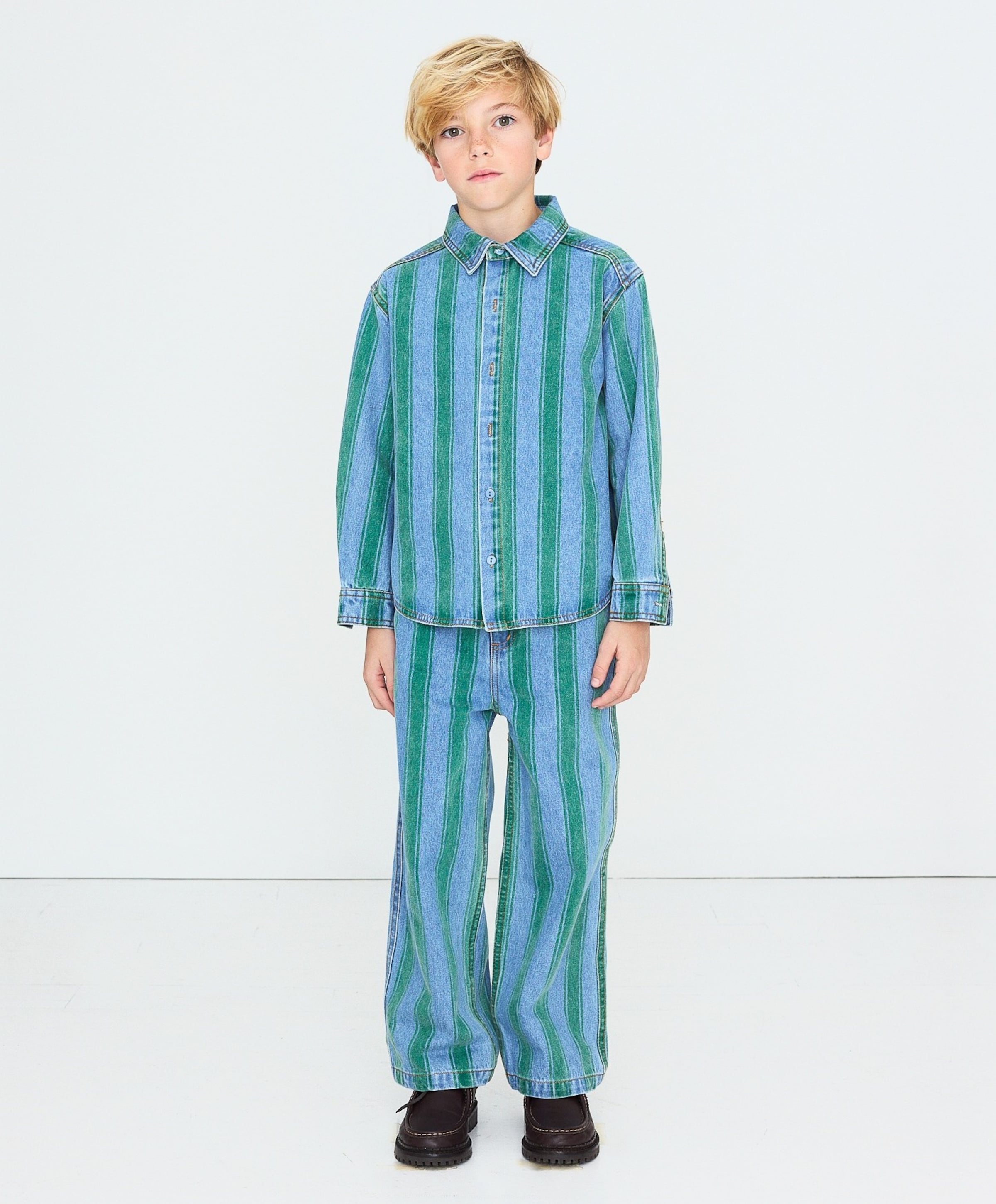 TINYCOTTONS Jongens overhemd lange mouw blauw
