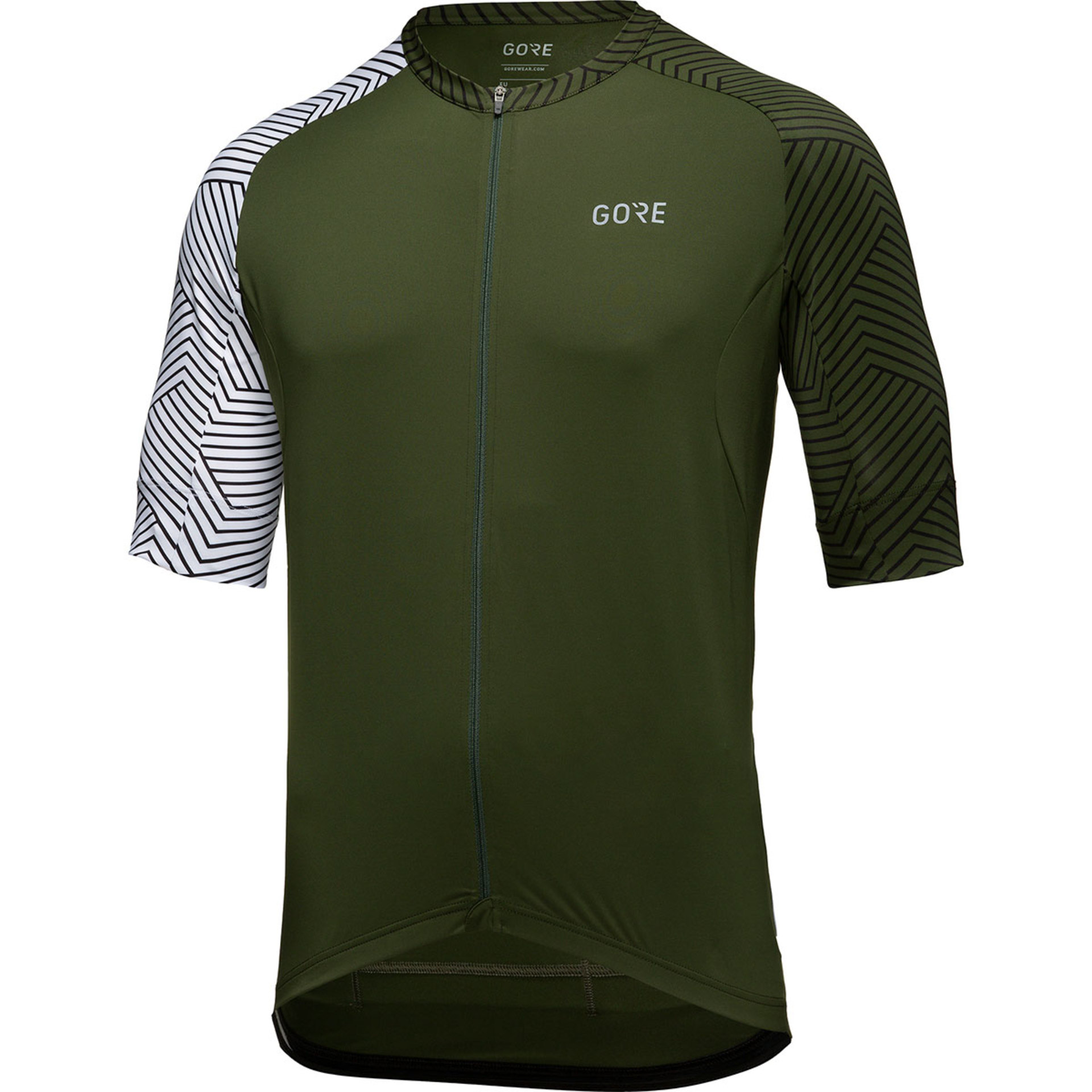 GORE Wear C5 Fietsshirt Korte Mouwen Groen/Wit Heren