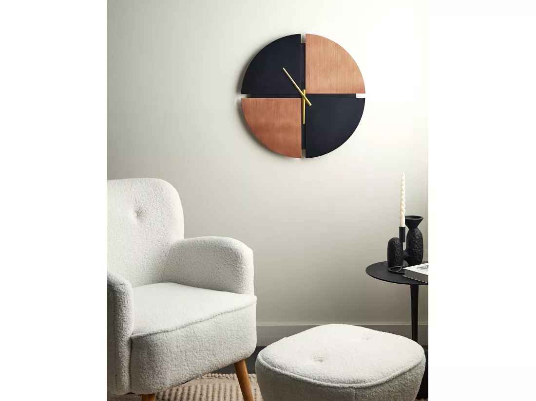 Horloge murale ARAMON 60 cm Marron/noir