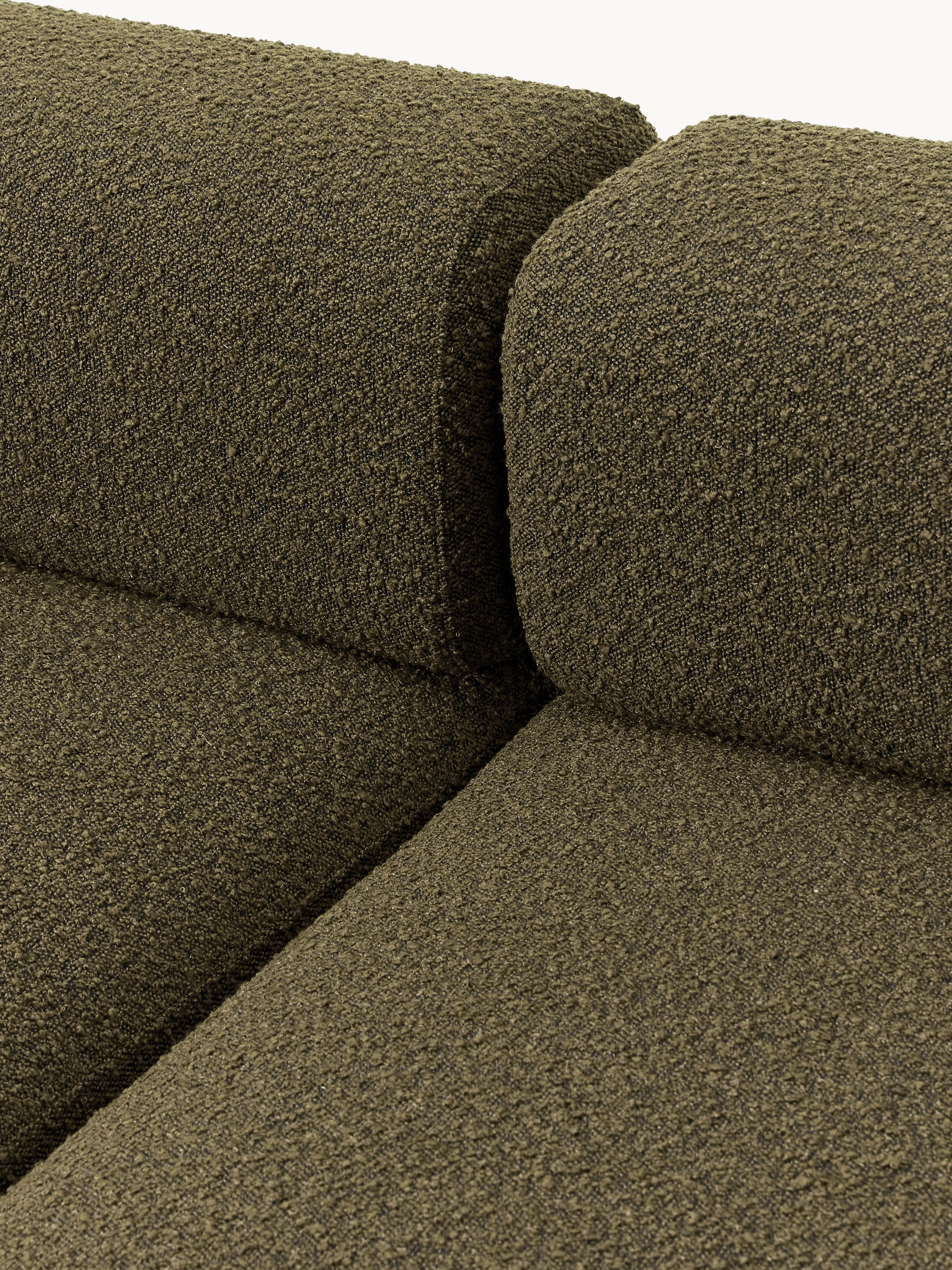 Modulaire bank Anton (4-zits) met poef (links/rechts) van bouclé