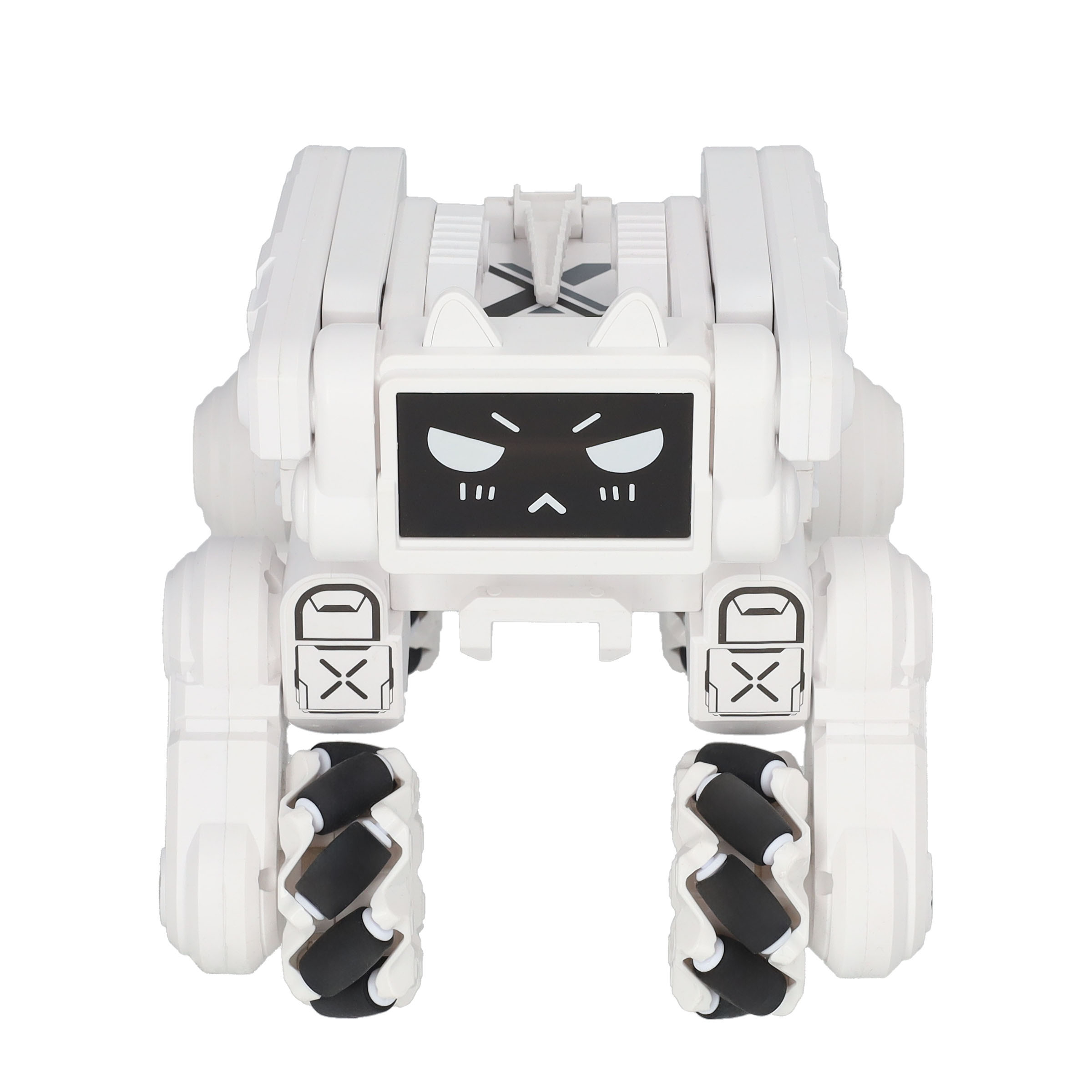 (20x15cm) Ferngesteuerter 2.4GHz Roboter Hund Kinder RC Spielzeug mit 360° Drehung / LED Licht / Sound Effekten (Batteriebetrieben) - Weiss