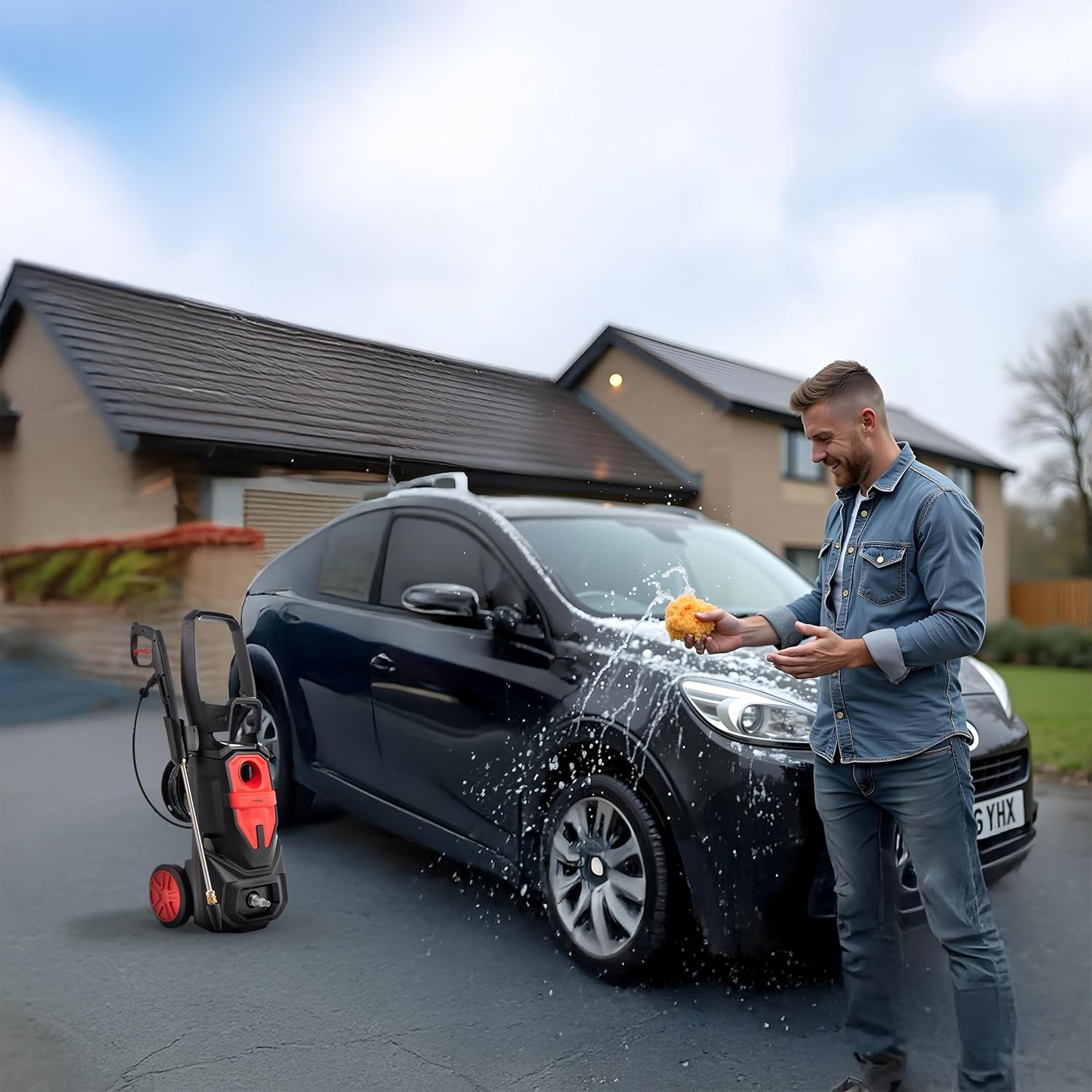 LEHMANN Phoenix Profi Hochdruckreiniger mit Induktionsmotor, 3000W, max. 260 bar, 480 l/h Fördermenge, 12m Schlauch, 5 wechselbare Düsen & Schaumlanze, Druckreiniger für Auto & große Flächen