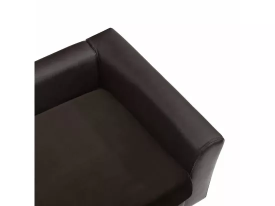 Canapé pour chien Marron 60x43x30 cm Peluche et similicuir