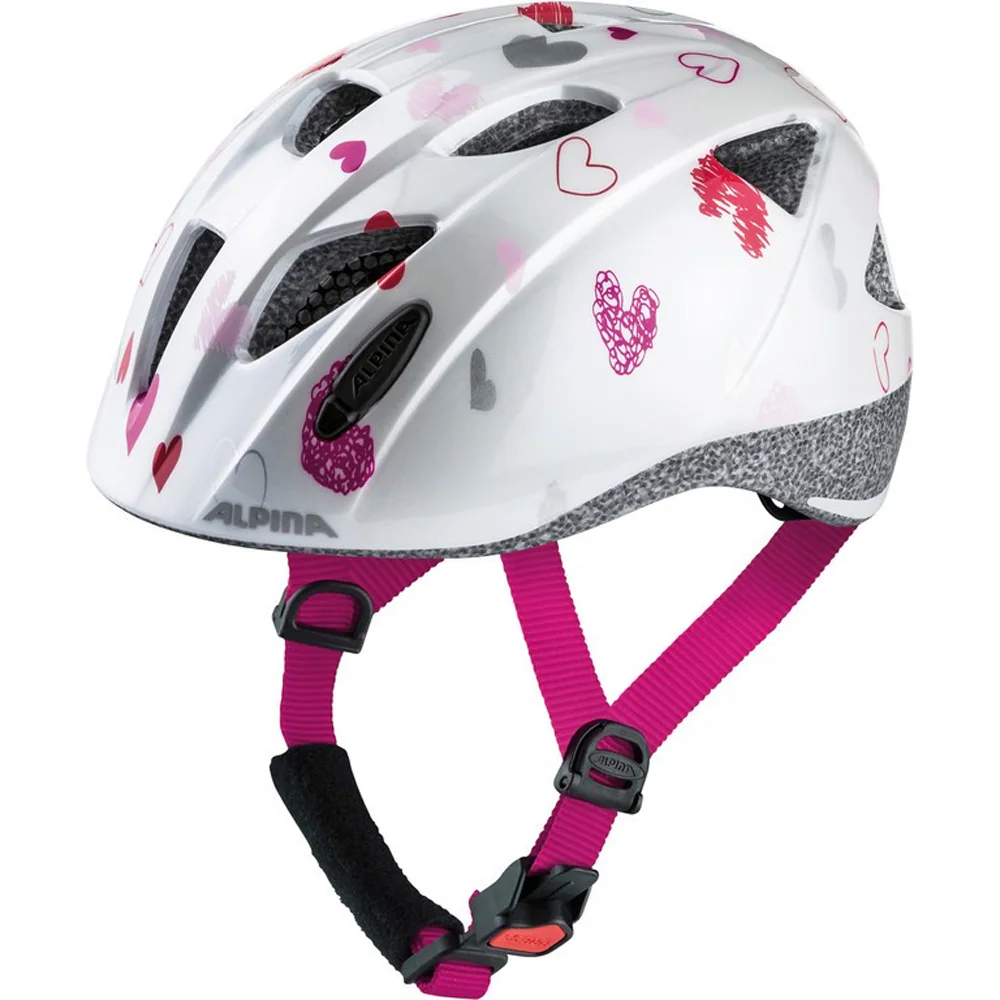 Alpina Kinder-HelmXimo white hearts