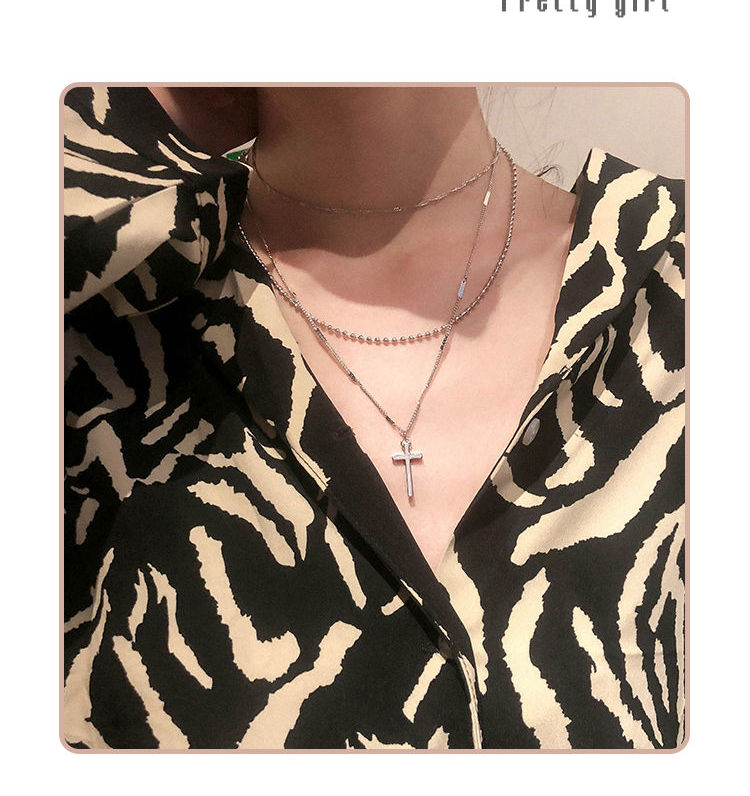 Show Mind - Kruishanger gelaagde choker ketting