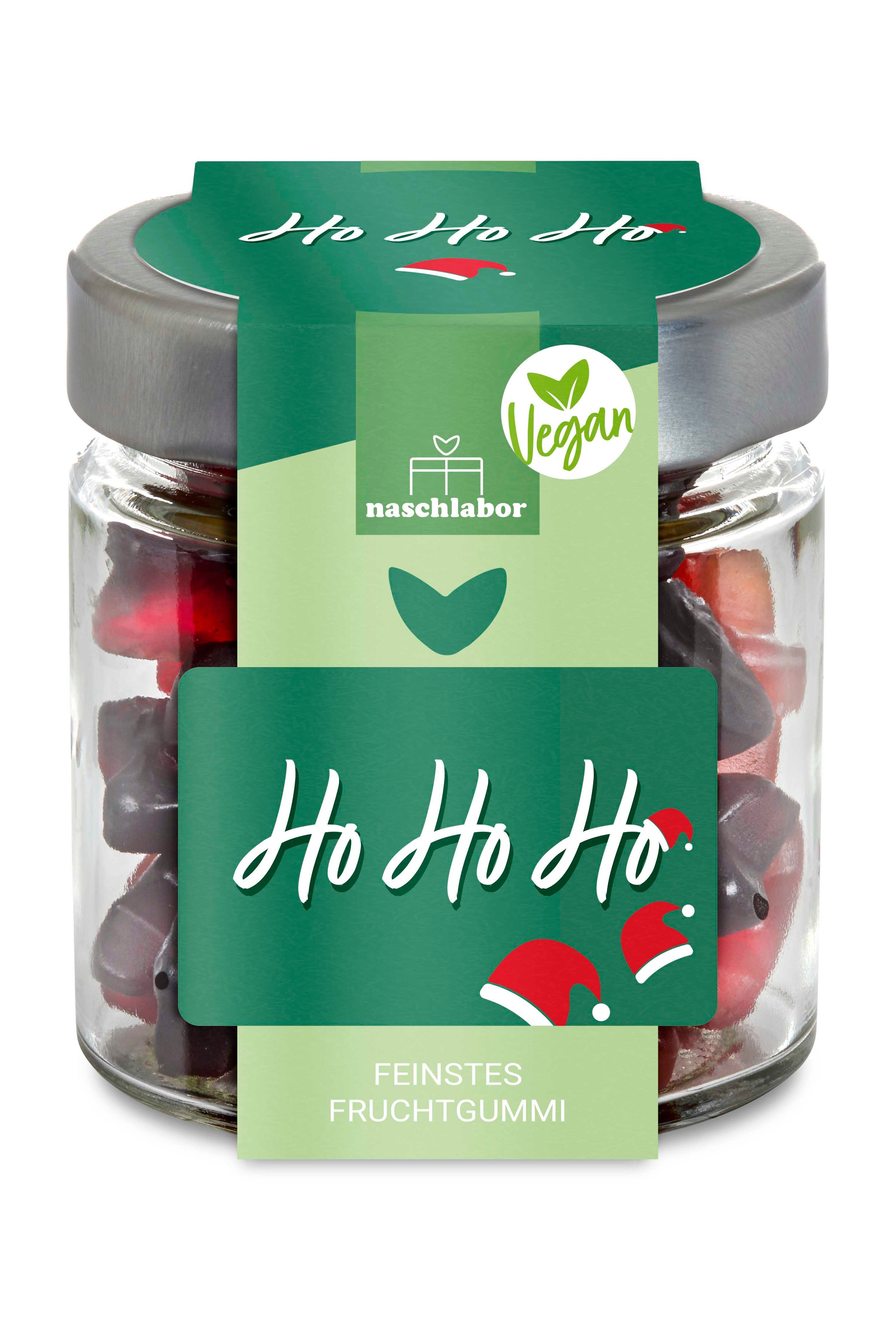 naschlabor Vegan Ho Ho Ho Fruchtgummi in Geschenkglas