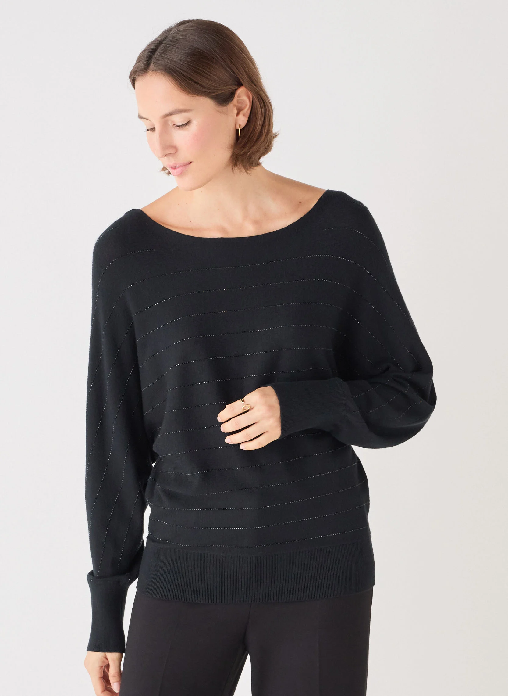 MIU4 - Pull ample col bateau | Noir