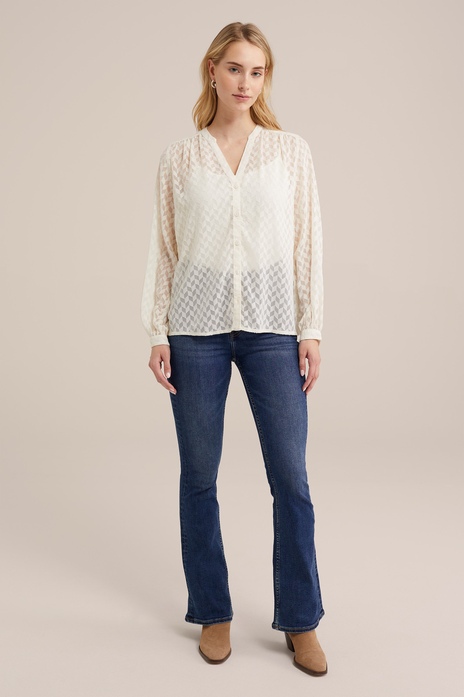 blouse met dessin WE Fashion Wit
