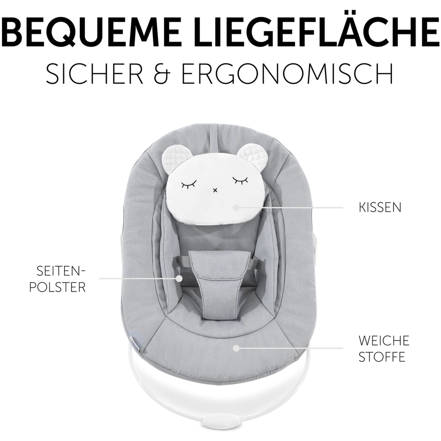 Hauck Babyaufsatz Alpha Bouncer 2in1 Pastel Bear Light Grey