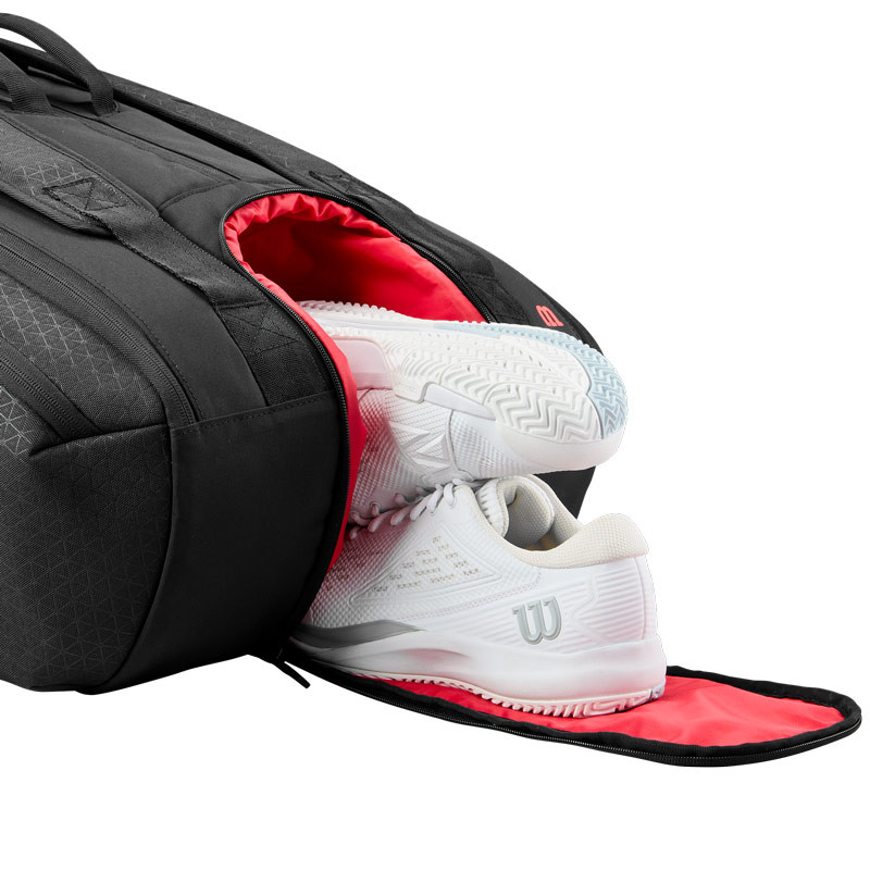 Sac de tennis Wilson 15 pack Thermobag Clash V3 noir et rouge