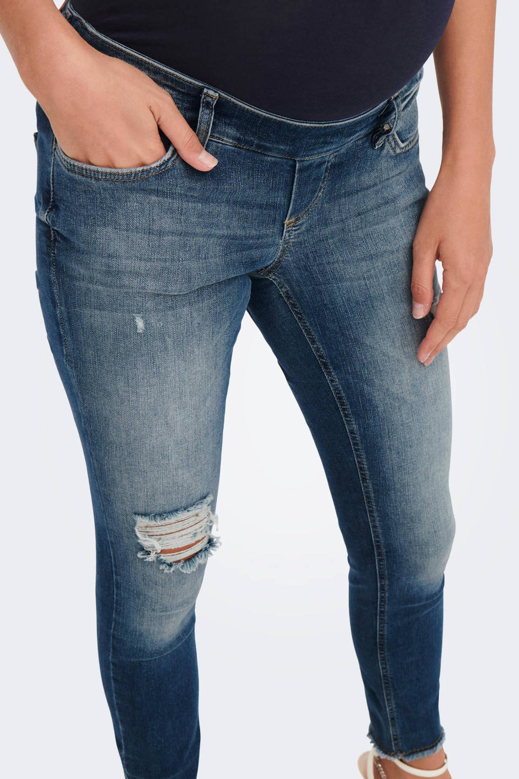 ONLY MATERNITY skinny zwangerschapsjeans OLMBLUSH dark medium blue denim