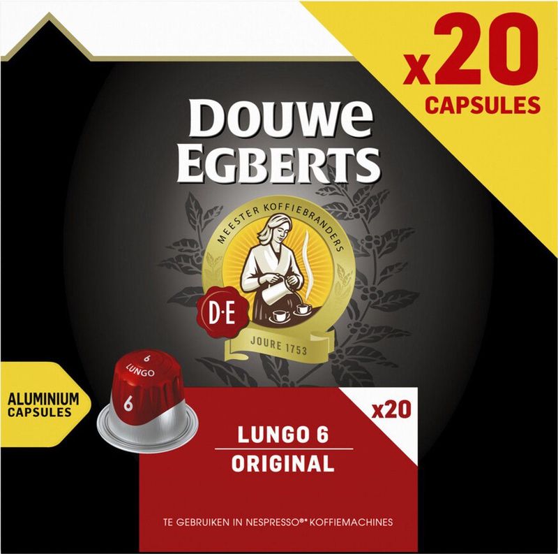 Douwe Egberts Koffie cups 20 stuks Lungo Voordeelpak