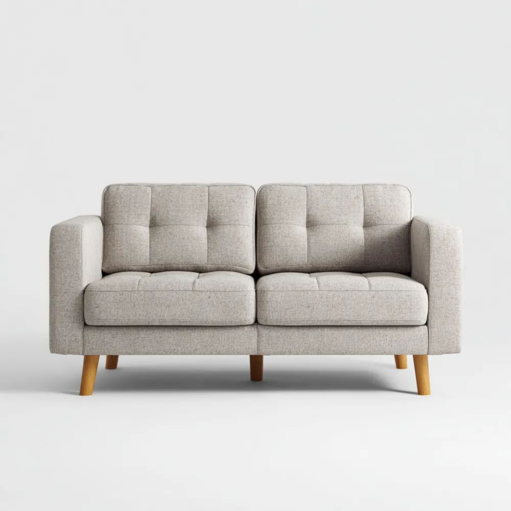 2-Sitzer-Sofa Stoffbezug 150x85x75 cm – Hellgrau – Modernes Design