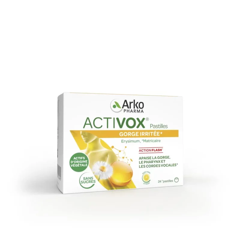 Activox Adoucit La Gorge Miel, Citron - 24 Pastilles