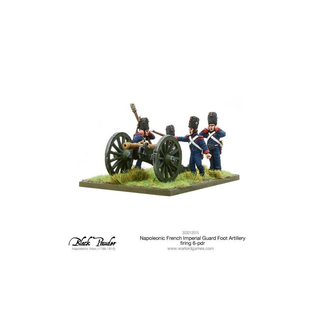 Napoleonic French Imperial Guard Foot Artillery firing 6-pdr