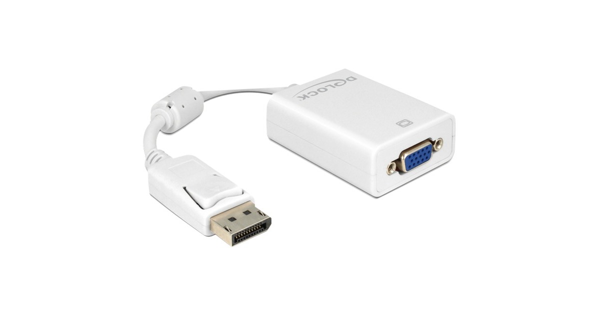 DeLOCKDisplayPort 1.2 > VGA adapter  (Wit, 0,22 meter)