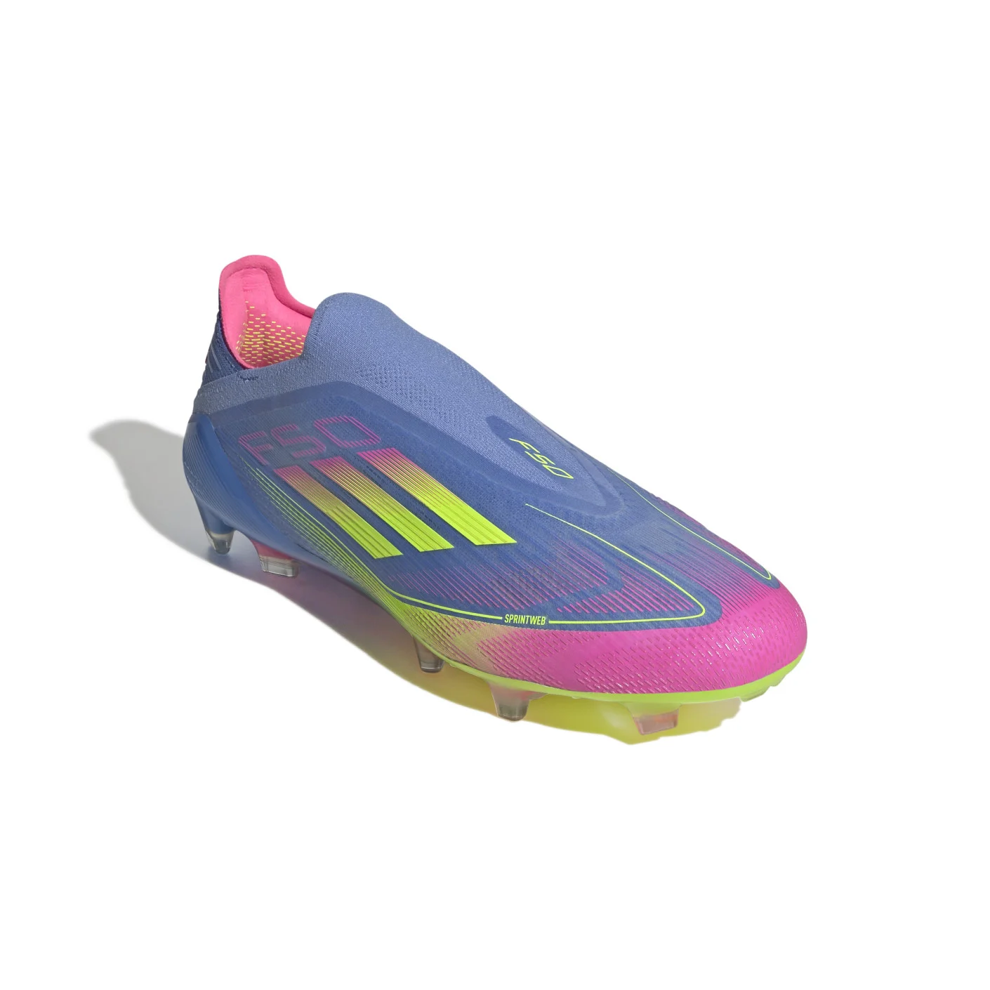 Adidas F50 Elite Veterloze Gras Voetbalschoenen (FG) Blauw Neongeel Roze