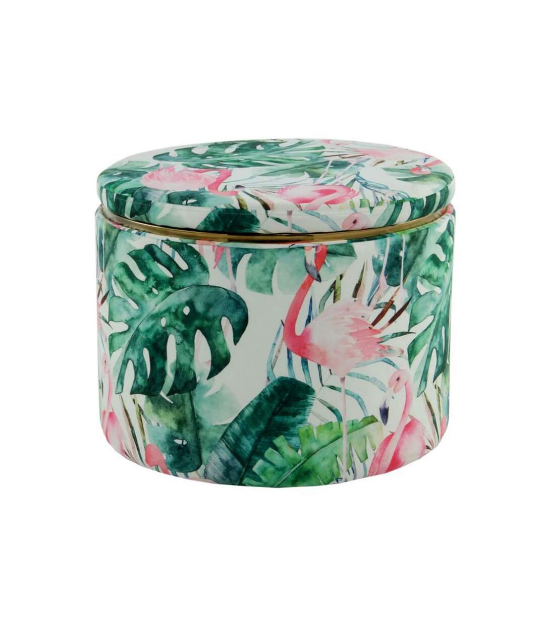 Paris Prix - Tabouret & Coffre Rond à Motifs forest Ii 53cm Vert