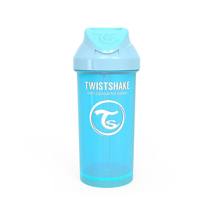 Tasse à paille 360 ml 6+ mois - Bleu Pastel - Ecru