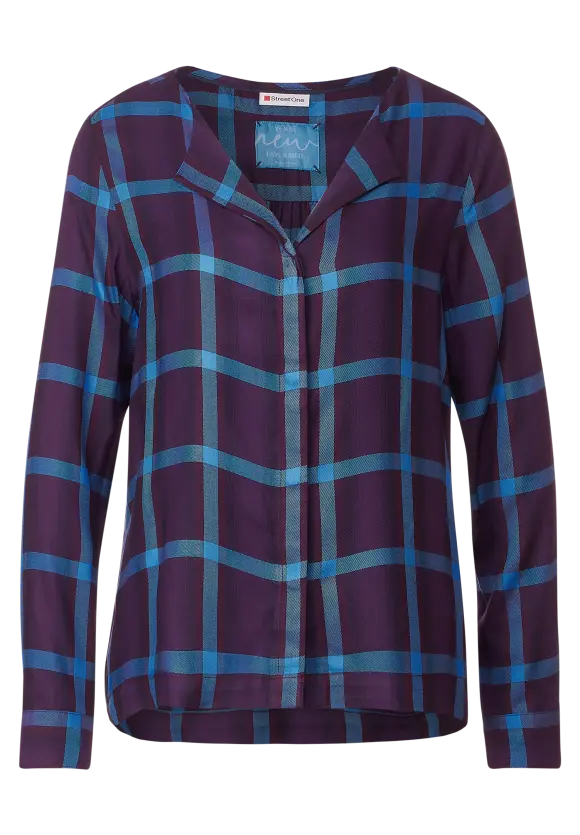 Bluse mit Karomuster - plummy wine