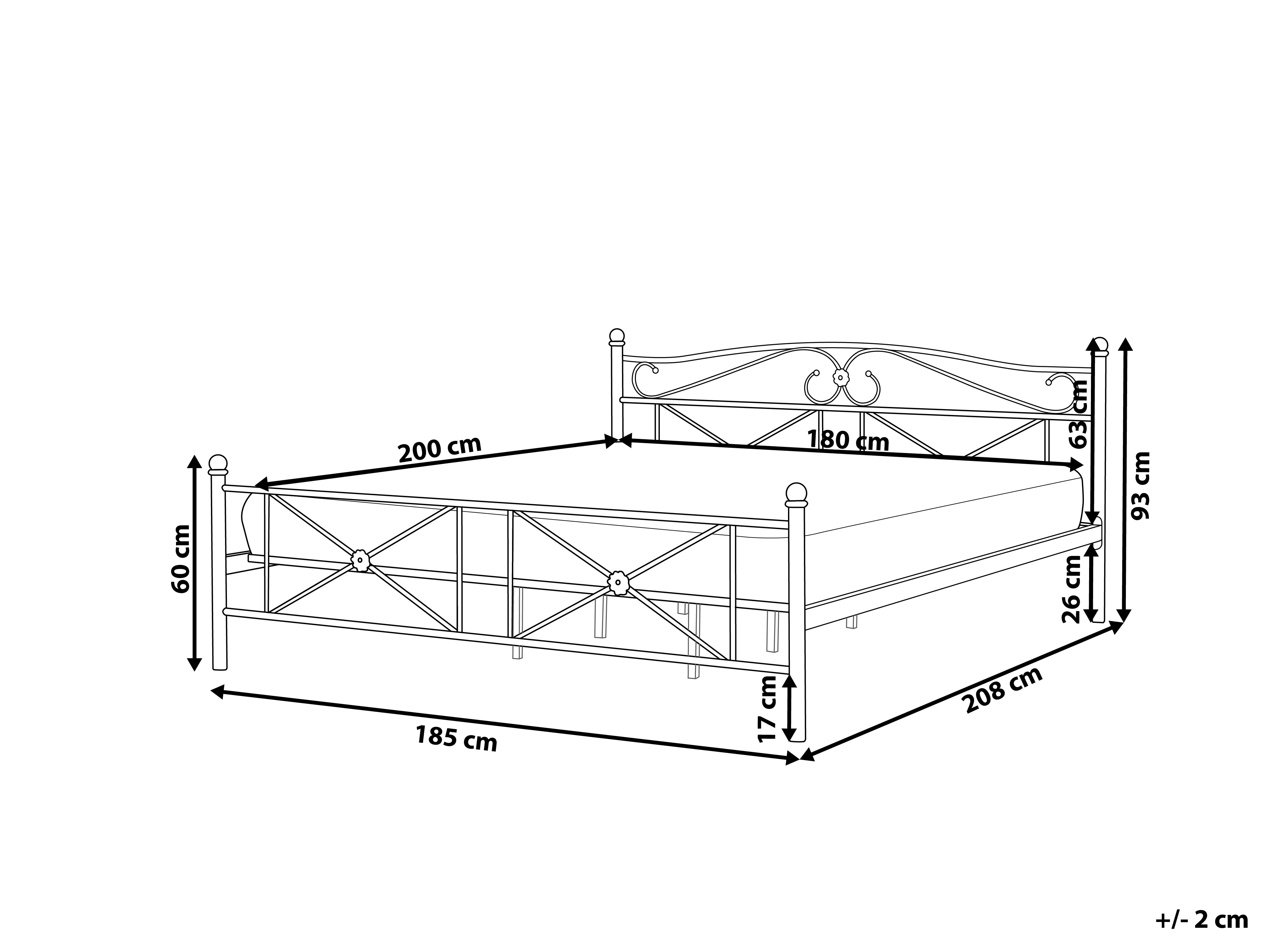 Bed Metaal RODEZ 180 x 200 cm Zwart