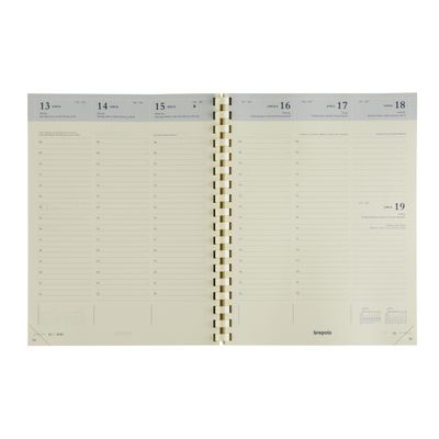 Recharge pour Agenda Timing NL - 1 semaine sur 2 pages - 17 x 22 cm - Brepols