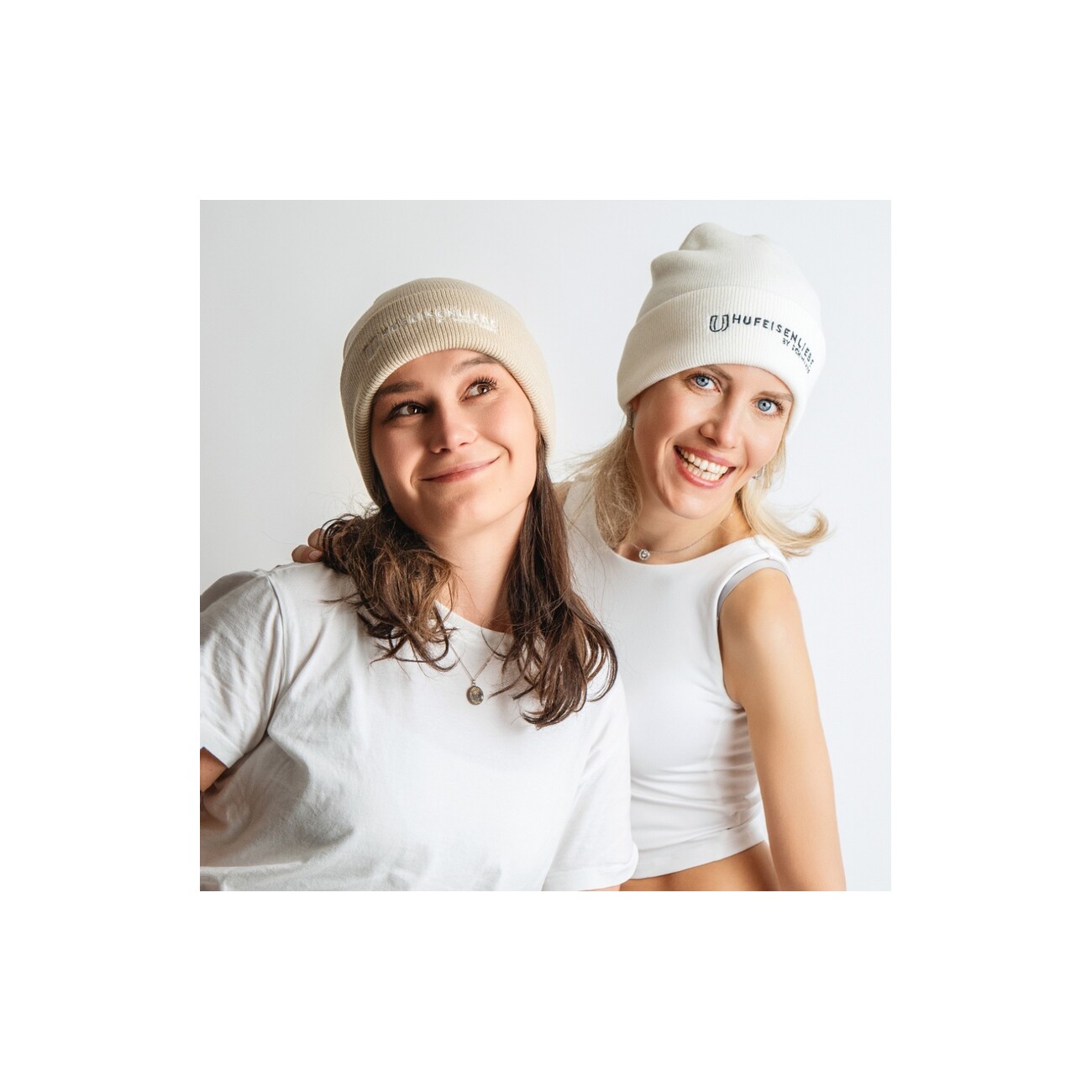 Hufeisenliebe Beanie Mütze rosa