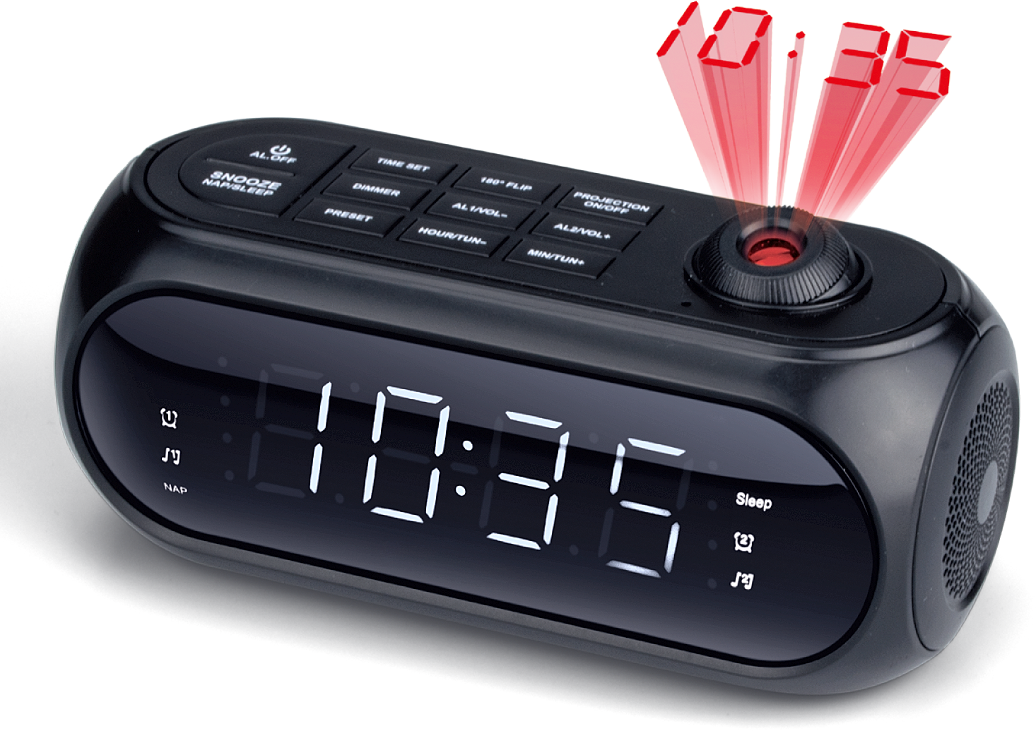 LD Sound & Vision CR-3000 Klokradio XL LED display met projectie