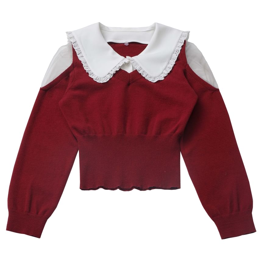 Florimi - Cropped trui met kraag