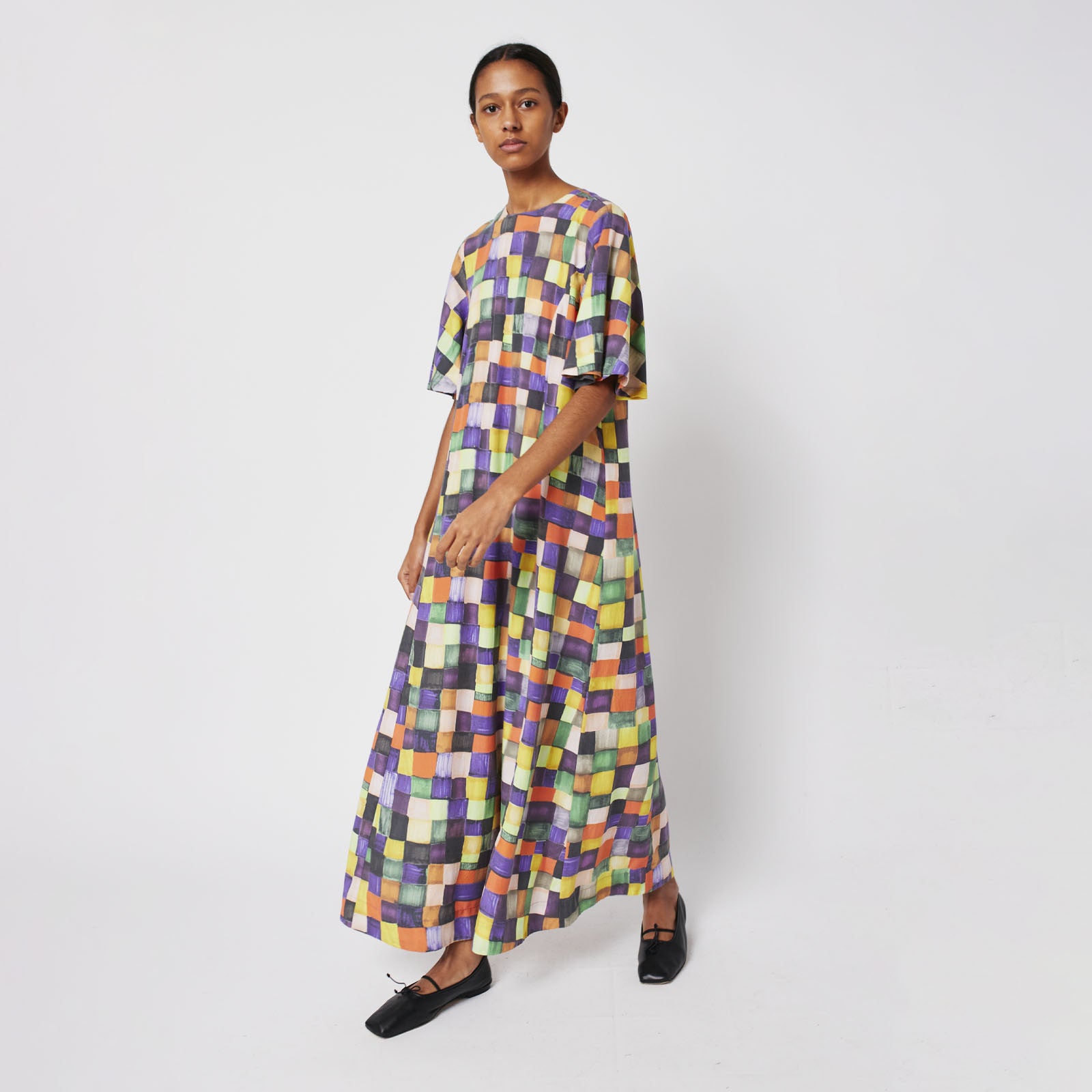 Adult Kleid Modal Rainbow Plaid Multicolor
