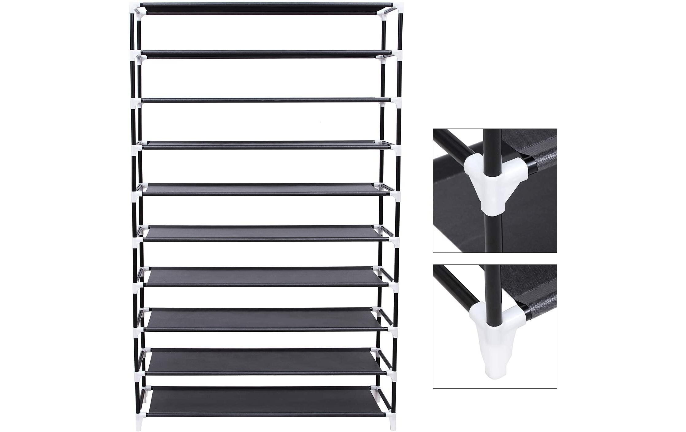 Schuhschrank mit Rolltür 100 x 28 x 162 cm, SchwarzSchuhorganizer
