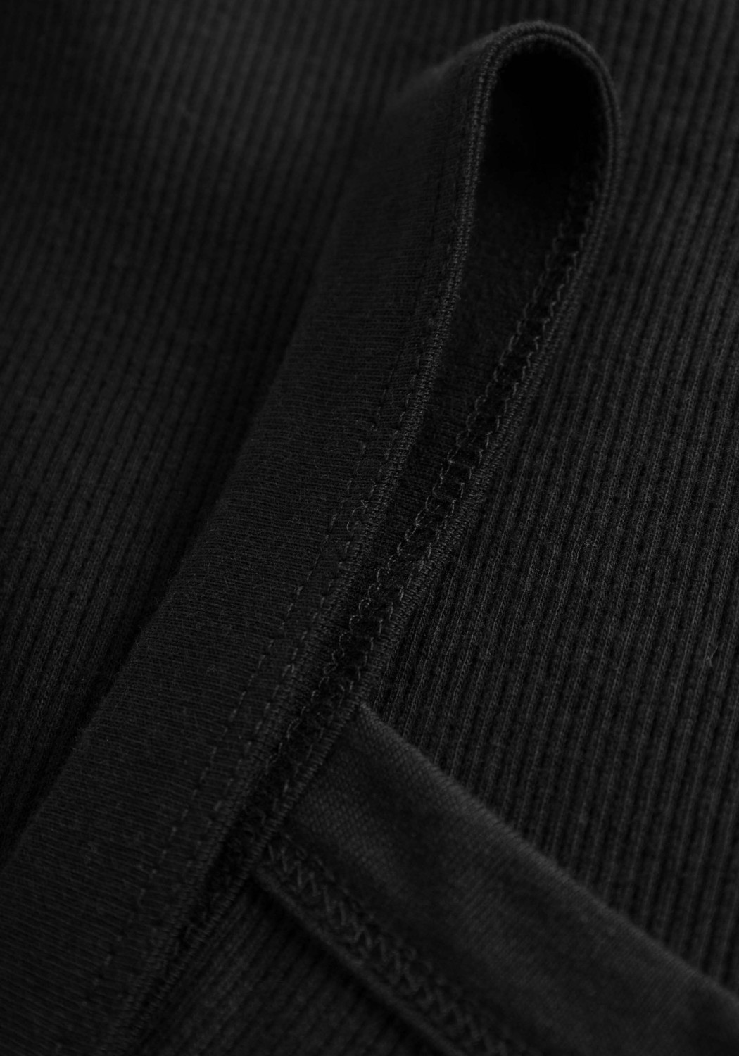 Knowledge Cotton Apparel Rib Strap Top Black Jet