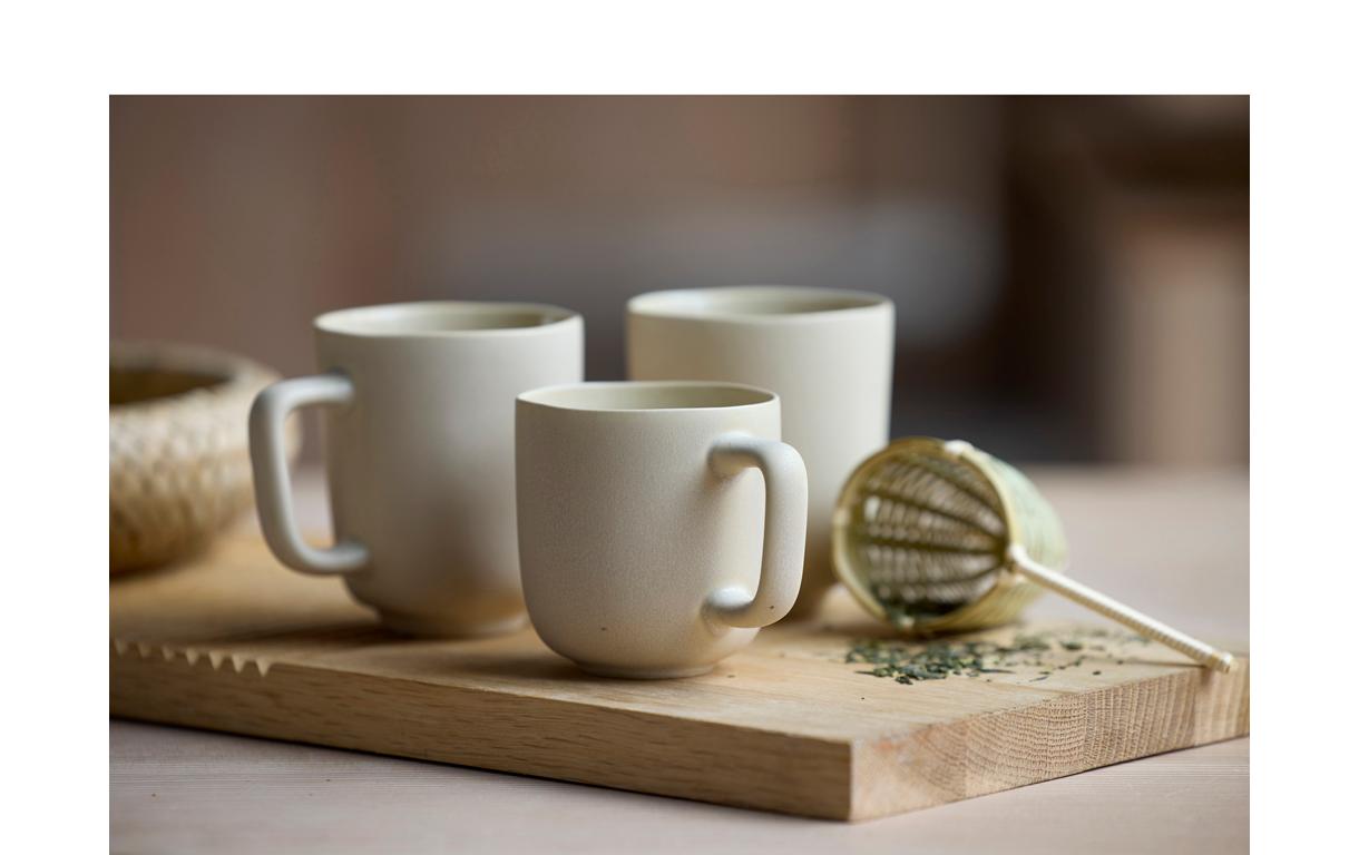 Kaffeebecher Shoku 330 ml, 6 Stück, BeigeBecher-Set aus Steinzeug