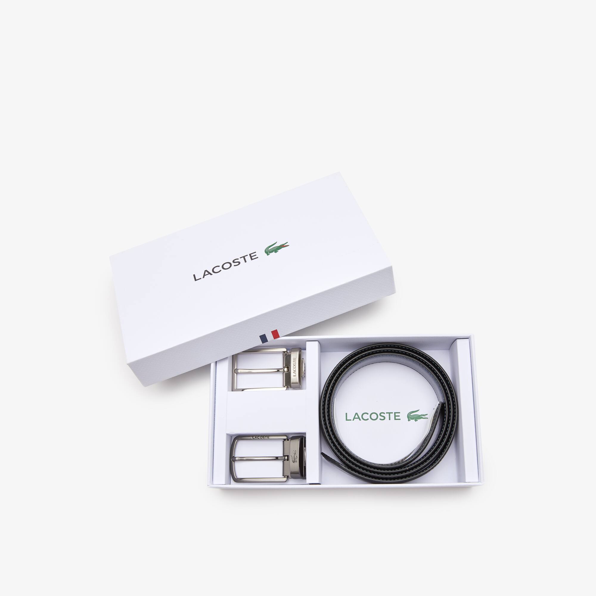 LACOSTE Geschenkset für Herren bestehend aus zwei Gürteln mit Dornschließe Gürtel - Schwarz - Lacoste - Herren