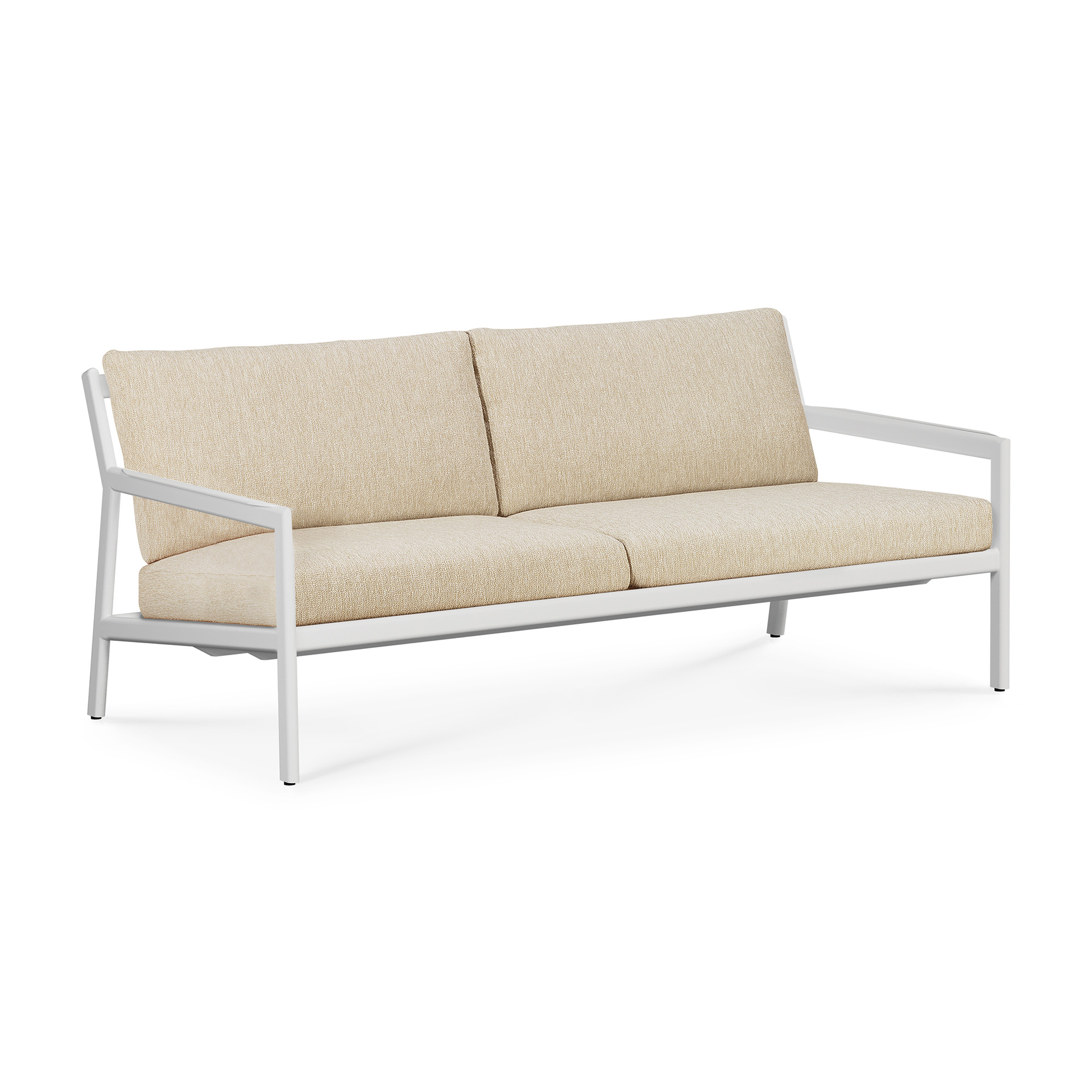 Jack sofa 178cm - wit aluminium - compleet - naturel kussens