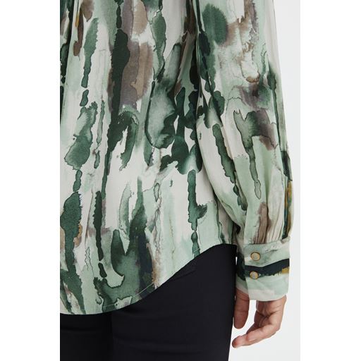 Fransa Langærmet Mønstret Bluse, Loden Frost Mix, S