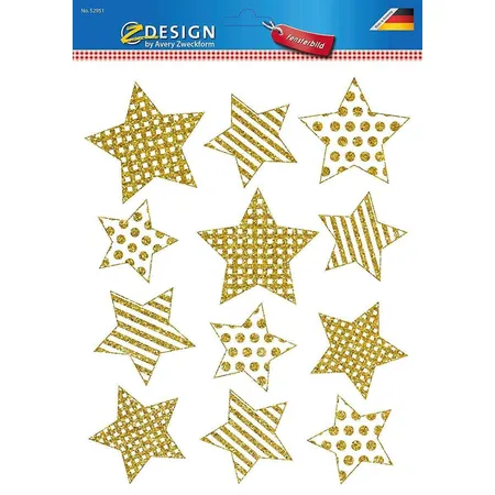 Avery Zweckform Z-Design 52951 , Fensterbilder, Sterne , 12 Aufkleber