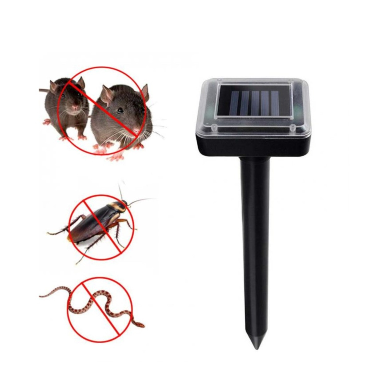 (2er Set) Ultraschall Schädlings Bekämpfer Wildtier Abwehr Infrarot Schreck (Solarbetrieben) - Schwarz