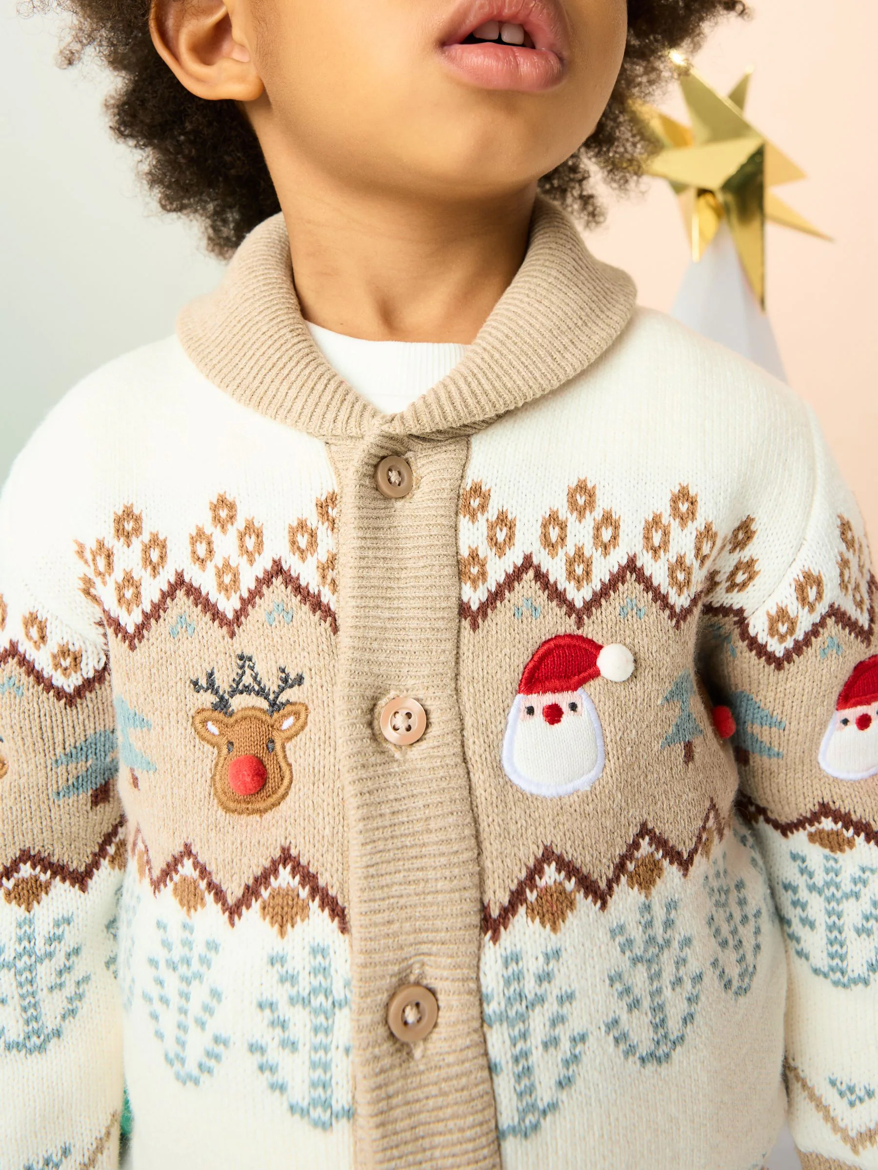 Naturel Fairisle - Kerstmis Vest (3mnd-7jr)
