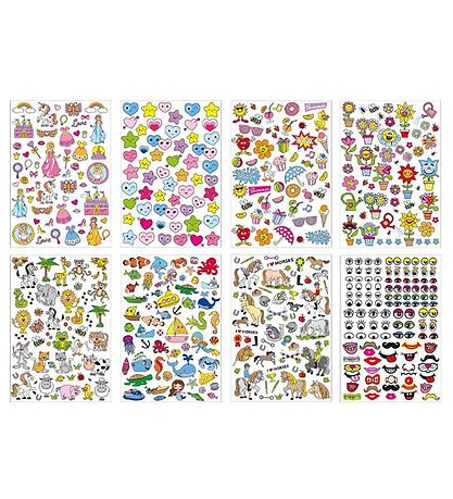 Playbox Klisterm?rker - 500 stk. - Prinsesser/Dyr/Blomster/m.m.
