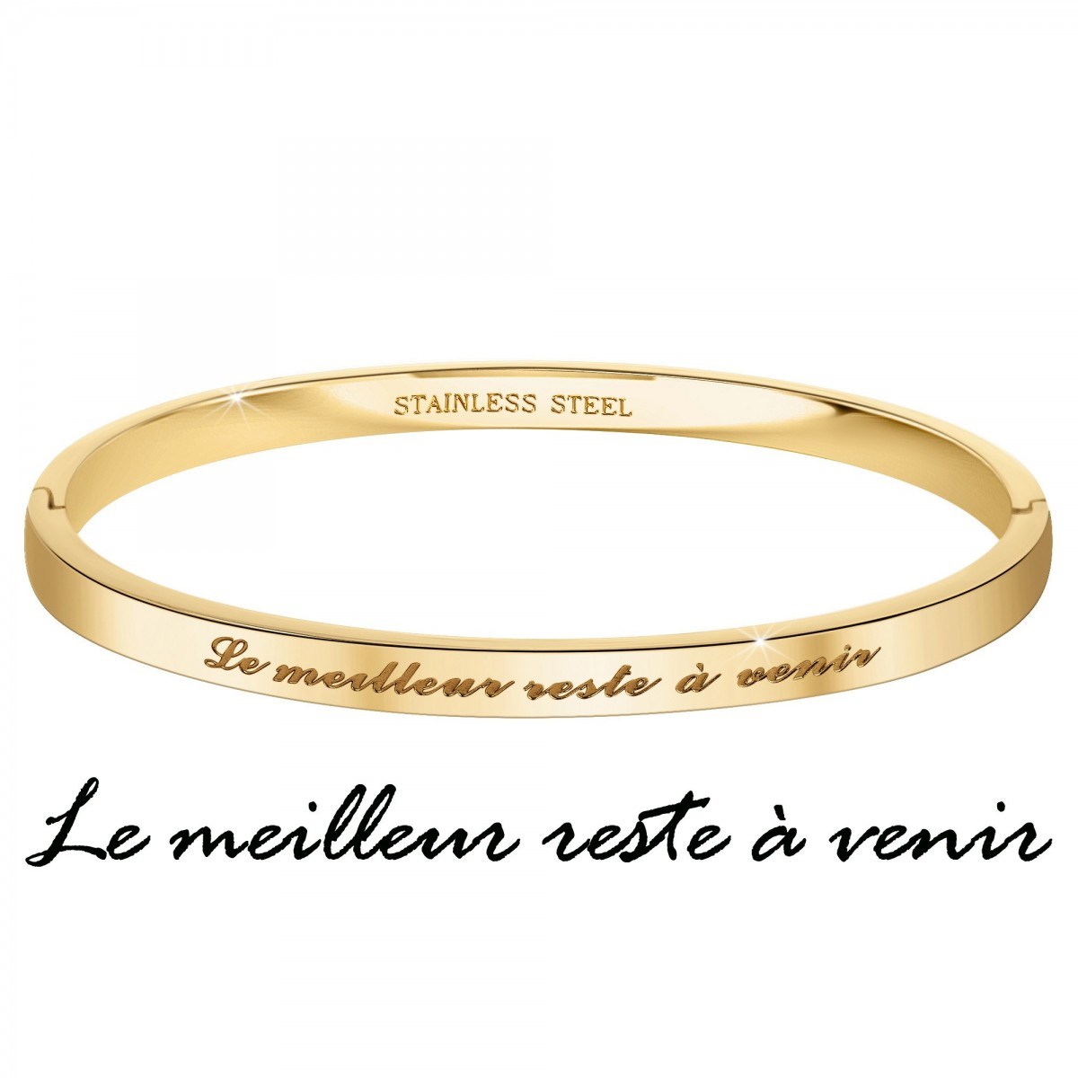 Le meilleur reste à venir - Bracelet SC Crystal en Acier Finement doré